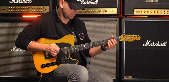 Fender 75th Anniversary American Ultra II Telecaster EB Liquid Gold - test GC