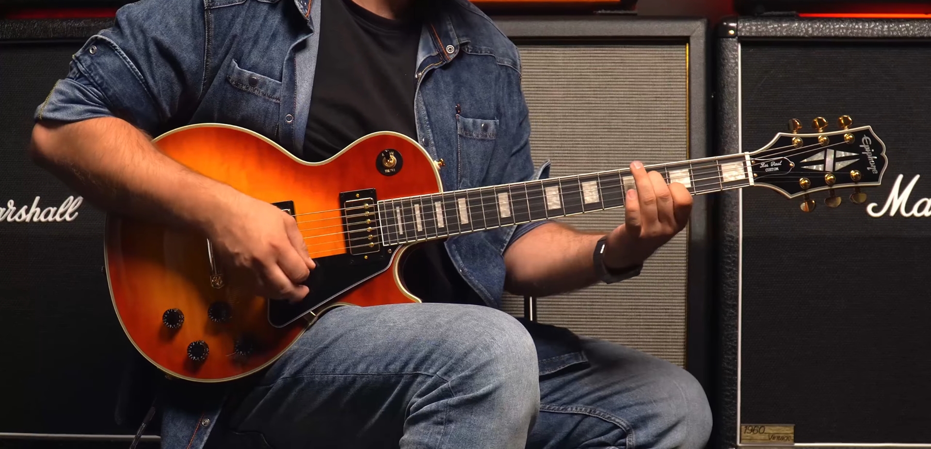 Epiphone Les Paul Custom Figured Heritage Cherry Sunburst RW - test Tomka Andrzejewskiego
