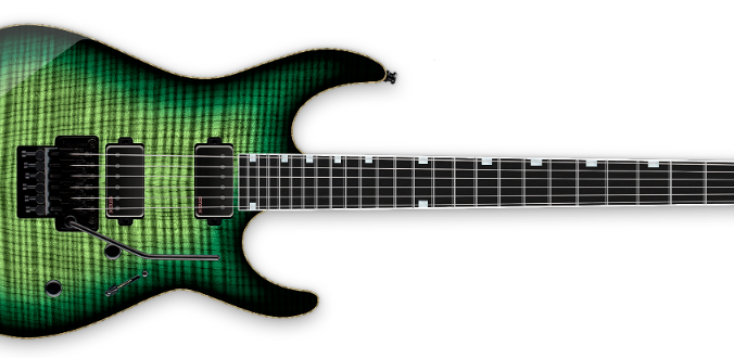 ESP USA M-II NTB FR FM EMG Dark Lime Sunburst w GC