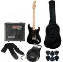 Squier Sonic Stratocaster HSS MN BLK Bundle 1