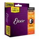 Elixir 16546 NanoWeb Phosphor Bronze Medium 13-56 3-Pack