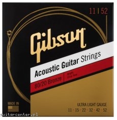 Gibson SAG-BRW11 80/20 Bronze Acoustic Guitar Strings 11-52