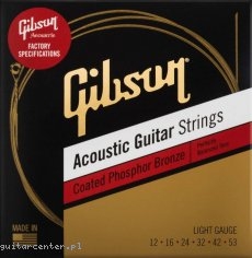 Gibson Coated Phosphor Bronze Acoustic Guitar Strings 12-53