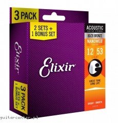 Elixir 16539 NanoWeb Bronze Light 12-53 3-Pack
