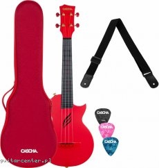 Cascha Carbon Fibre Ukulele Set Red