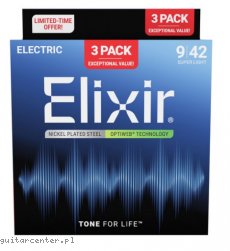 Elixir 16571 Optiweb 9-42 3-Pack