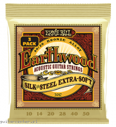 Ernie Ball 3047 Earthwood Silk And Steel 10-50 3-Pack