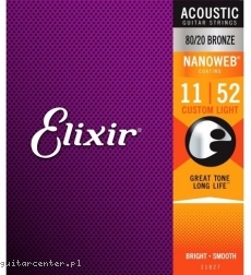 Elixir 11027 NanoWeb Bronze Custom Light 11-52