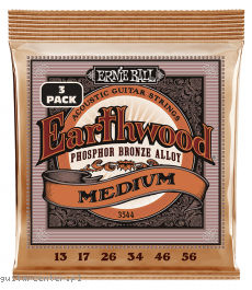 Ernie Ball 3544 Earthwood Phosphor Bronze 13-56 3-Pack
