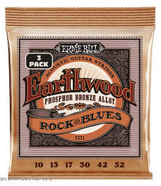 Ernie Ball 3551 Earthwood Phosphor Bronze 10-52 3-Pack