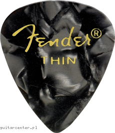 Fender 351 Premium Celluloid Thin Black Moto 12 Pack