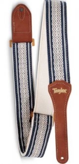 Taylor Academy Strap Wht/Blue Jacquard Cotton 2