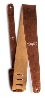 Taylor 2.5 Embroidered Suede Guitar Strap Chocolate Brown