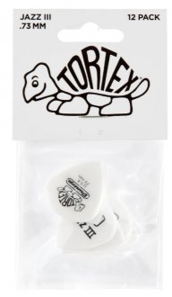 Dunlop 478P 0.88 Tortex White Jazz III 12-Pack