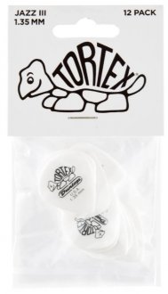 Dunlop 478P 1.35 Tortex White Jazz III 12-Pack